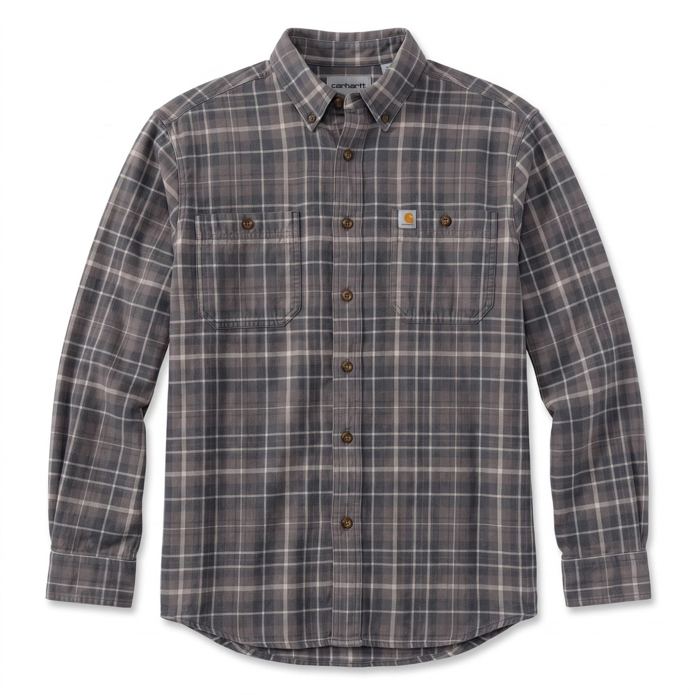 Carhartt Button Down Shirt Mens Medium Grey Relaxed Fit Plaid 102824 039